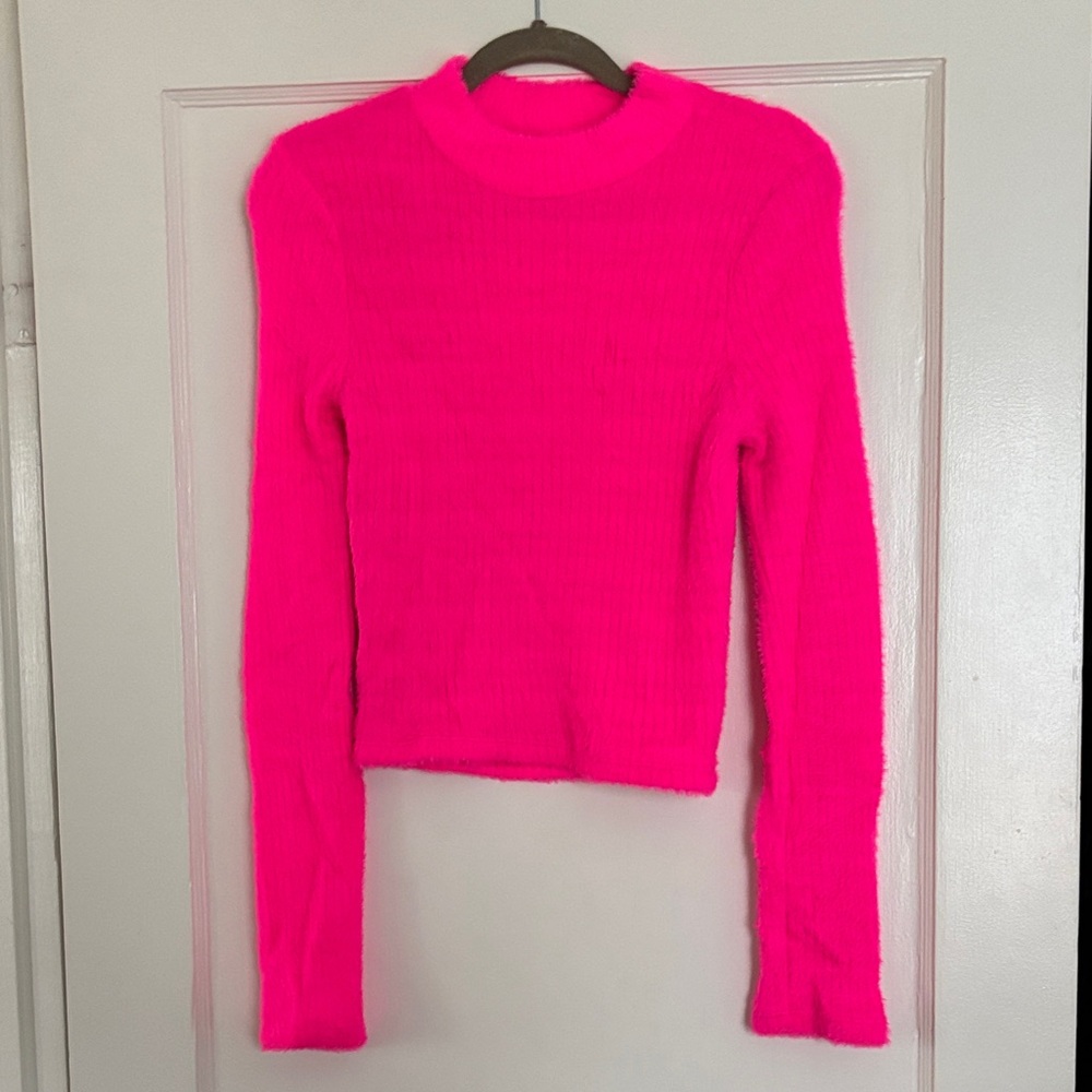 Anthropologie Bright Pink Long Sleeve Tee